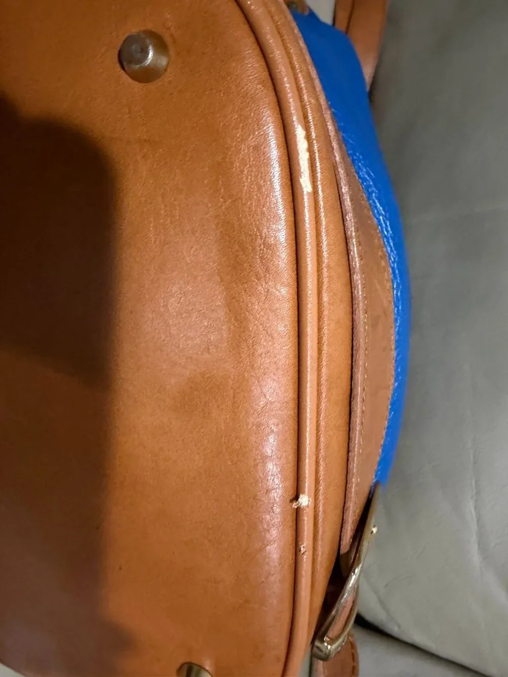 Valentina Italia blue leather bucket bag (Preowned)